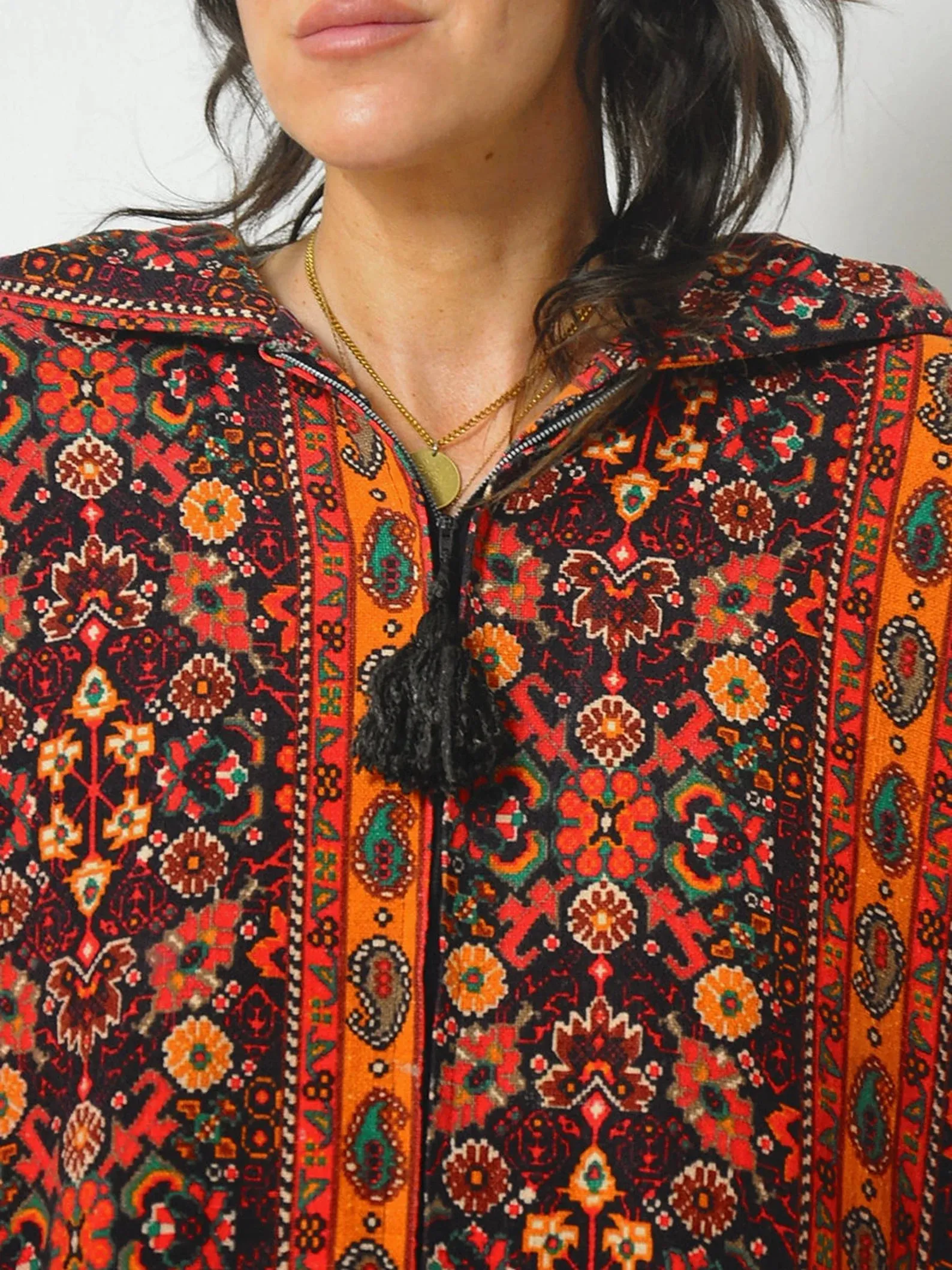 1960's Paisley Hooded Robe Dress