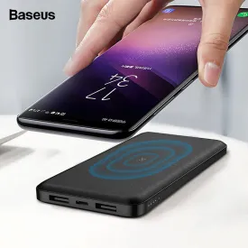 Baseus 10000mAh Qi Wireless Charger Power Bank External Battery Wireless Charging Powerbank For iPhone 7 X Samsung huawei Xiaomi