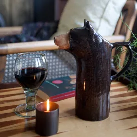 Black Bear Water or Wine Jug by Quail Ceramics