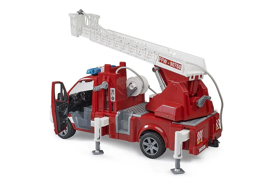 Bruder 2673 MB Sprinter fire service with turntable ladder, pump and light & sound module