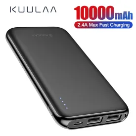 KUULAA Power Bank 10000 mAh Portable Charging Powerbank 10000mAh Poverbank USB External Battery Charger For Xiaomi Mi 9 8 iPhone