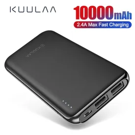 KUULAA Power Bank 10000 mAh PowerBank Portable Charging Poverbank 10000mAh USB External Battery Charger For Xiaomi Mi 9 8 iPhone