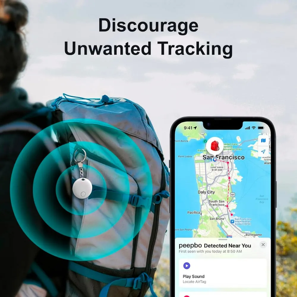 MFI Certified Smart Bluetooth Tracker Works with Apple Find My (iOS only)