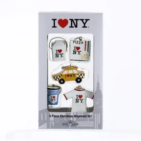 New York "I Love NY" Miniature Ornaments, 5-Piece Box Set, NY0702