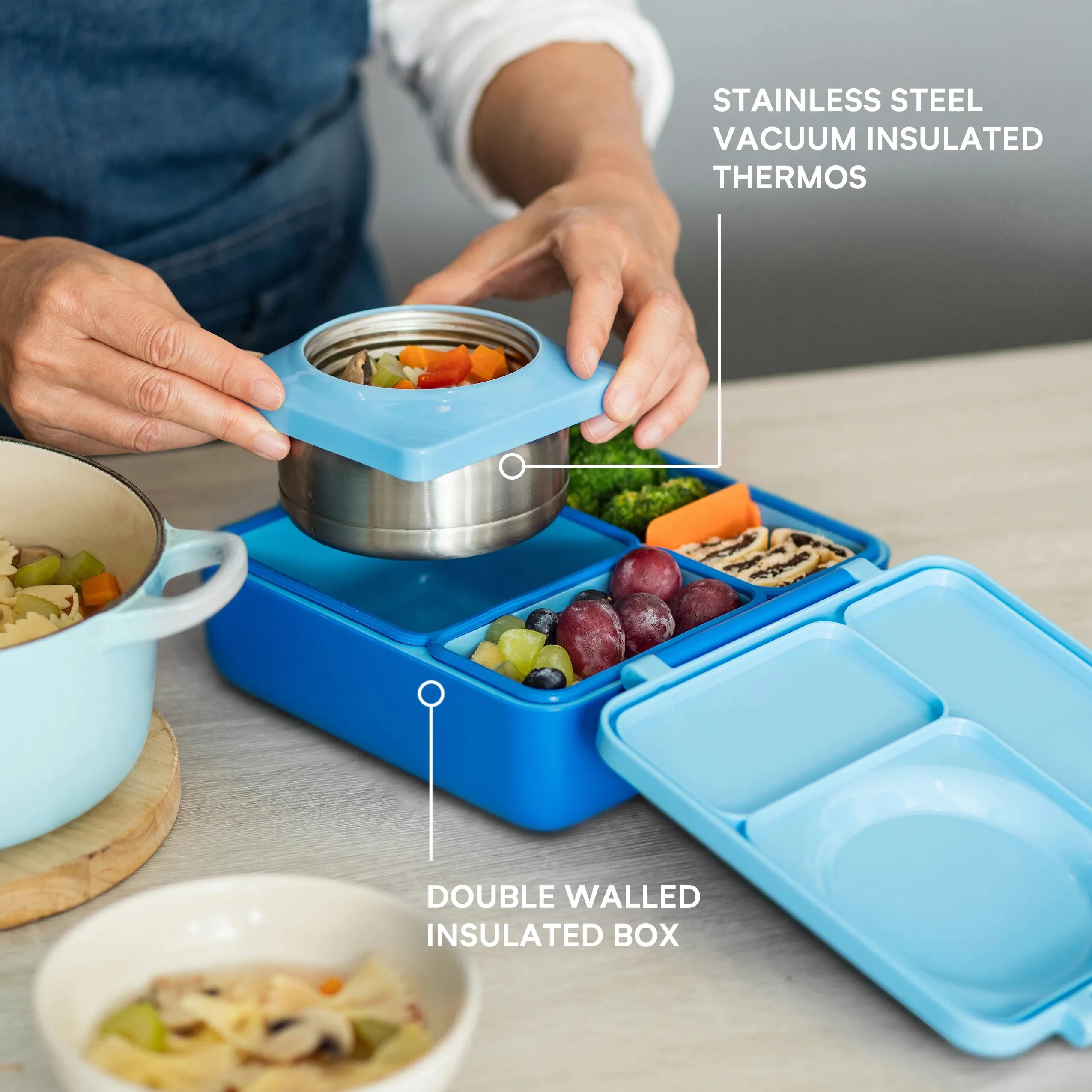 OmieBox Thermal Lunchbox - BLUE SKY V2