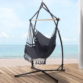 Polyester Cotton Hammock Chair Set with Stand, 360° Rotation - Gardeon