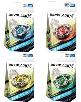 TAKARA TOMY Beyblade X Series 4 Bey Starter Pack: BX-01, BX-02, BX-03, BX-04 Pack of 4