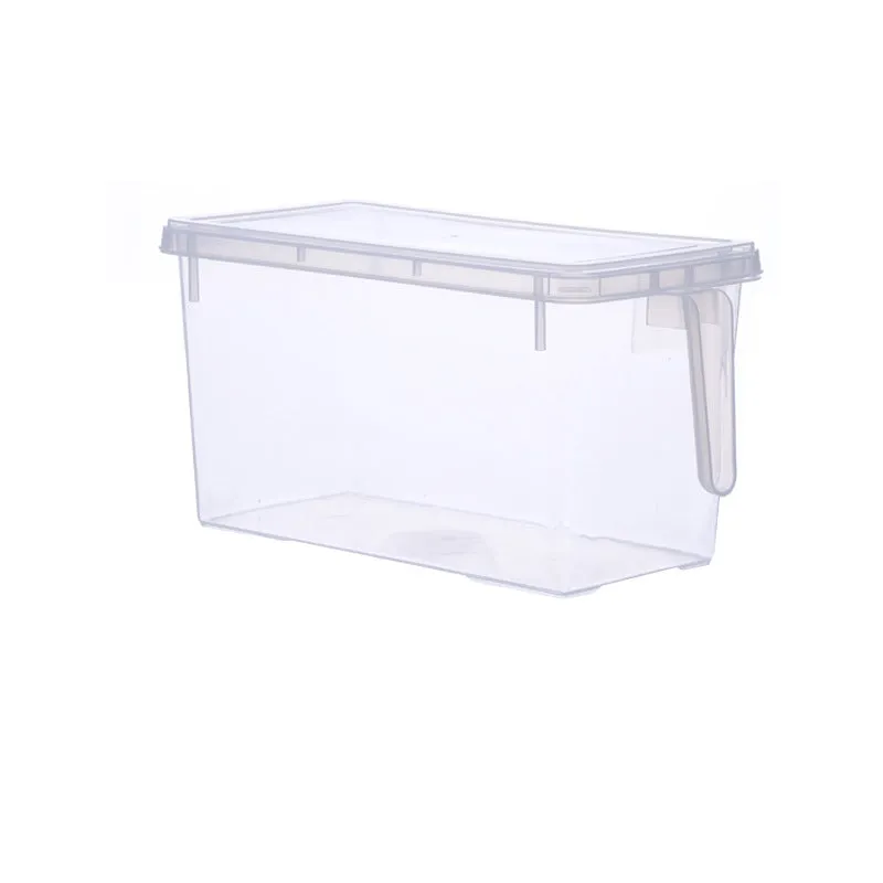 Transparent Food Grade Plastic Refrigerator Storage Box with Handle, HG0004