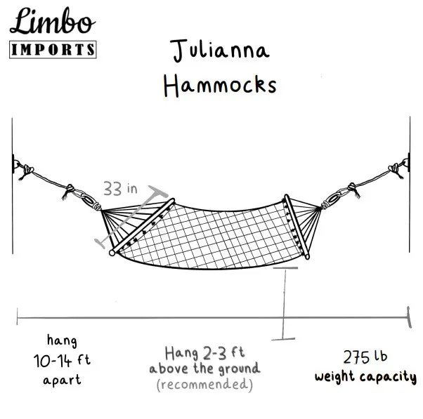 Woven Turquoise Hammock With Wood Spreaders | JULIANNA